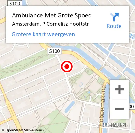 Locatie op kaart van de 112 melding: Ambulance Met Grote Spoed Naar Amsterdam, P Cornelisz Hooftstr op 25 november 2017 02:06