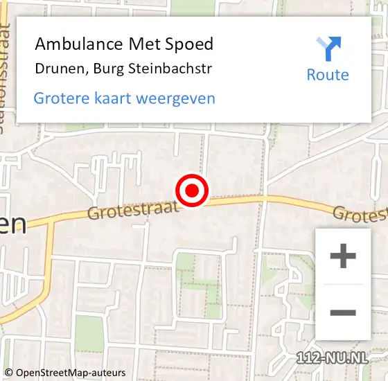 Locatie op kaart van de 112 melding: Ambulance Met Spoed Naar Drunen, Burg Steinbachstr op 25 november 2017 03:49