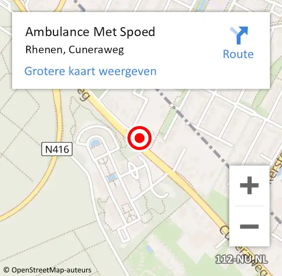 Locatie op kaart van de 112 melding: Ambulance Met Spoed Naar Rhenen, Cuneraweg op 25 november 2017 08:20