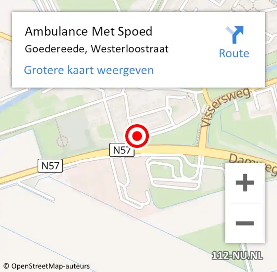 Locatie op kaart van de 112 melding: Ambulance Met Spoed Naar Goedereede, Westerloostraat op 25 november 2017 08:20