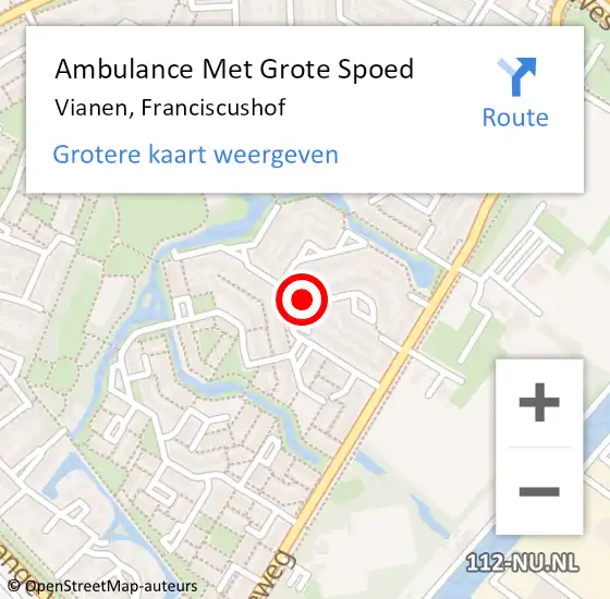 Locatie op kaart van de 112 melding: Ambulance Met Grote Spoed Naar Vianen, Franciscushof op 25 november 2017 08:26