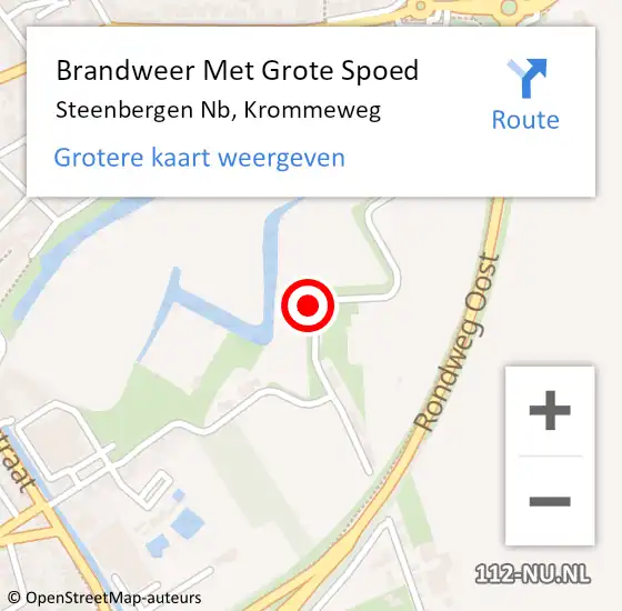 Locatie op kaart van de 112 melding: Brandweer Met Grote Spoed Naar Steenbergen Nb, Krommeweg op 25 november 2017 08:31