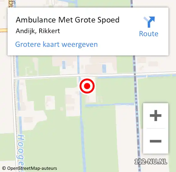 Locatie op kaart van de 112 melding: Ambulance Met Grote Spoed Naar Andijk, Rikkert op 25 november 2017 11:44