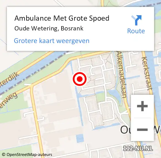 Locatie op kaart van de 112 melding: Ambulance Met Grote Spoed Naar Oude Wetering, Bosrank op 26 november 2017 01:07