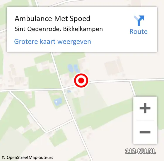 Locatie op kaart van de 112 melding: Ambulance Met Spoed Naar Sint Oedenrode, Bikkelkampen op 26 november 2017 02:40