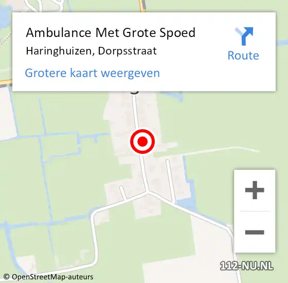 Locatie op kaart van de 112 melding: Ambulance Met Grote Spoed Naar Haringhuizen, Dorpsstraat op 26 november 2017 10:04