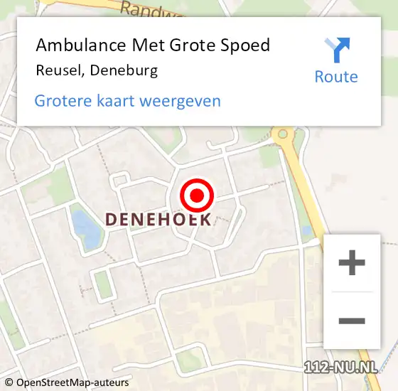 Locatie op kaart van de 112 melding: Ambulance Met Grote Spoed Naar Reusel, Deneburg op 26 november 2017 10:08