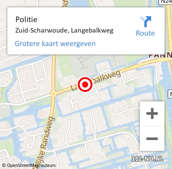 Locatie op kaart van de 112 melding: Politie Zuid-Scharwoude, Langebalkweg op 27 november 2017 08:42