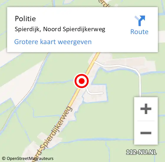 Locatie op kaart van de 112 melding: Politie Spierdijk, Noord Spierdijkerweg op 27 november 2017 10:18