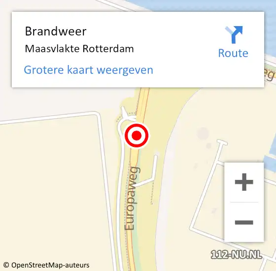 Locatie op kaart van de 112 melding: Brandweer Maasvlakte Rotterdam op 27 november 2017 13:55