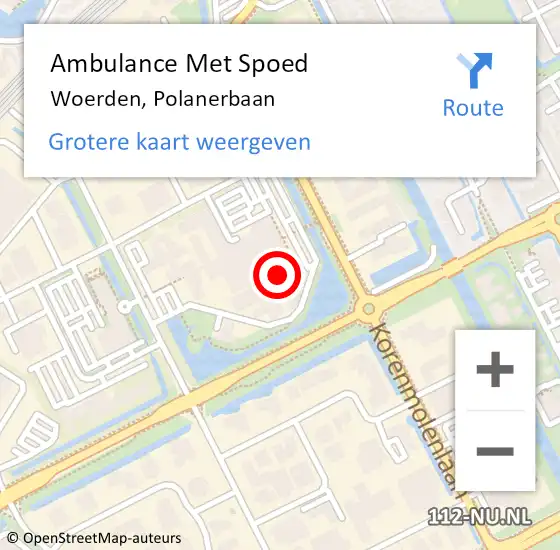 Locatie op kaart van de 112 melding: Ambulance Met Spoed Naar Woerden, Polanerbaan op 27 november 2017 18:18
