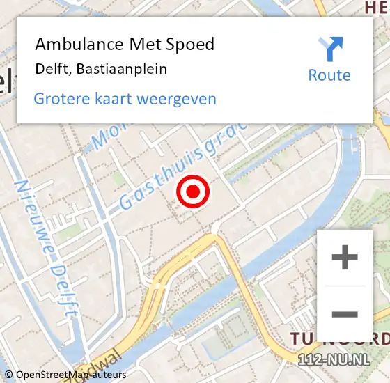 Locatie op kaart van de 112 melding: Ambulance Met Spoed Naar Delft, Bastiaanplein op 27 november 2017 19:48
