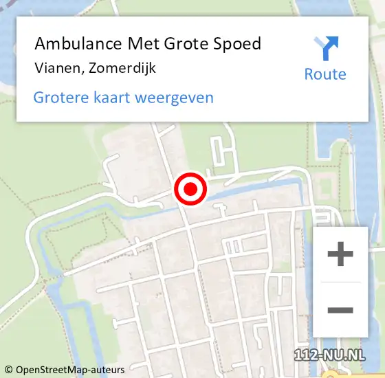 Locatie op kaart van de 112 melding: Ambulance Met Grote Spoed Naar Vianen, Zomerdijk op 28 november 2017 02:40