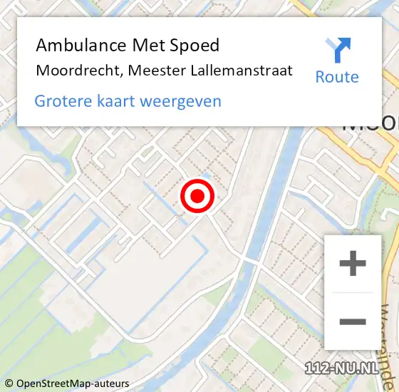 Locatie op kaart van de 112 melding: Ambulance Met Spoed Naar Moordrecht, Meester Lallemanstraat op 28 november 2017 10:32