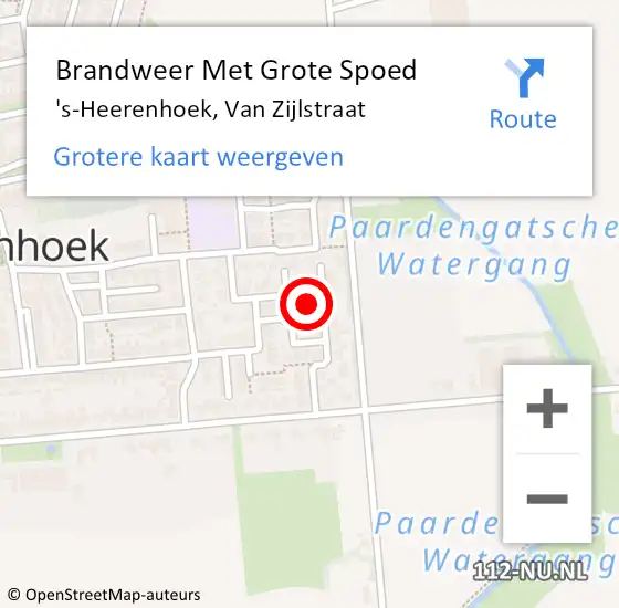 Locatie op kaart van de 112 melding: Brandweer Met Grote Spoed Naar 's-Heerenhoek, Van Zijlstraat op 28 november 2017 12:26