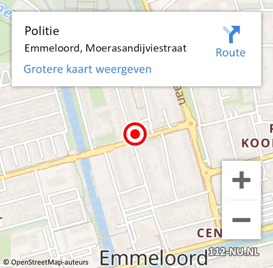 Locatie op kaart van de 112 melding: Politie Emmeloord, Moerasandijviestraat op 28 november 2017 14:14