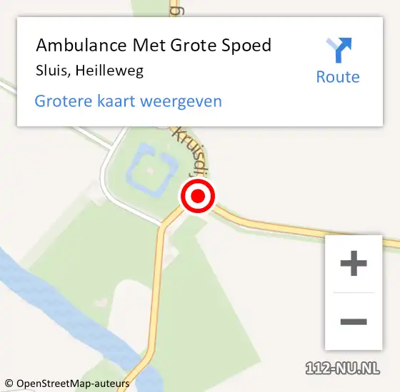Locatie op kaart van de 112 melding: Ambulance Met Grote Spoed Naar Sluis, Heilleweg op 28 november 2017 15:46
