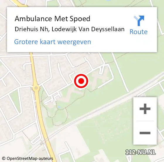 Locatie op kaart van de 112 melding: Ambulance Met Spoed Naar Driehuis Nh, Lodewijk Van Deyssellaan op 28 november 2017 16:55
