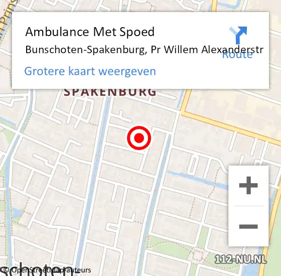 Locatie op kaart van de 112 melding: Ambulance Met Spoed Naar Bunschoten-Spakenburg, Pr Willem Alexanderstr op 29 november 2017 08:36