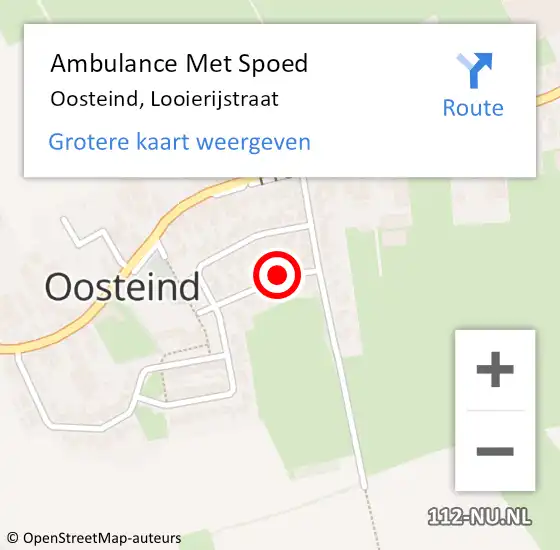 Locatie op kaart van de 112 melding: Ambulance Met Spoed Naar Oosteind, Looierijstraat op 29 november 2017 09:26
