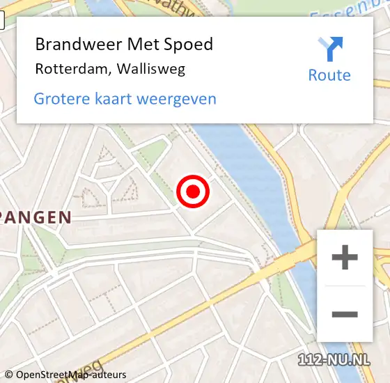 Locatie op kaart van de 112 melding: Brandweer Met Spoed Naar Rotterdam, Wallisweg op 29 november 2017 09:49