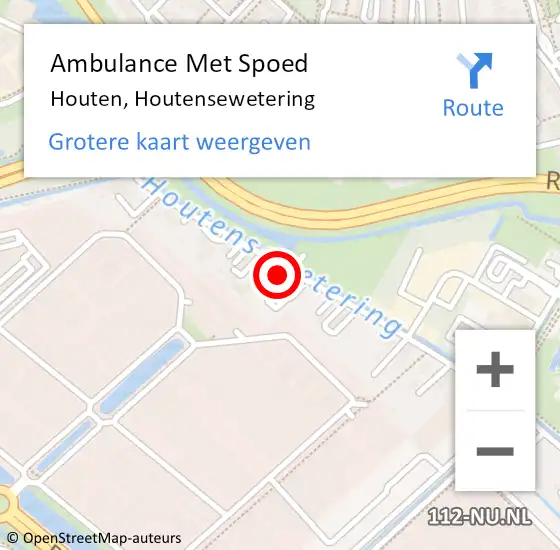 Locatie op kaart van de 112 melding: Ambulance Met Spoed Naar Houten, Houtensewetering op 29 november 2017 11:34