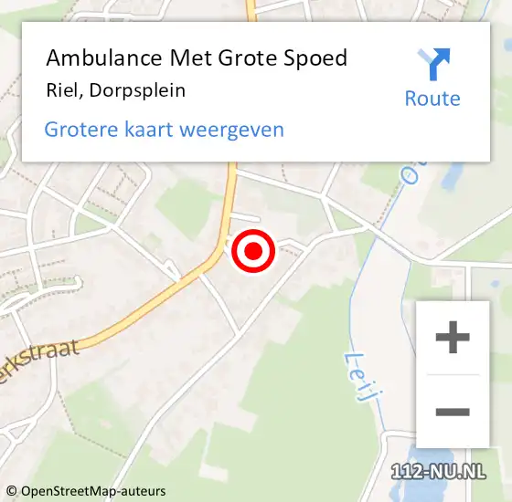 Locatie op kaart van de 112 melding: Ambulance Met Grote Spoed Naar Riel, Dorpsplein op 30 november 2017 08:22