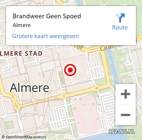 Locatie op kaart van de 112 melding: Brandweer Geen Spoed Naar Almere op 30 november 2017 15:22