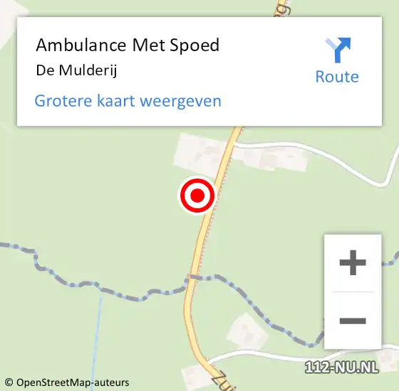 Locatie op kaart van de 112 melding: Ambulance Met Spoed Naar De Mulderij op 8 februari 2014 10:28
