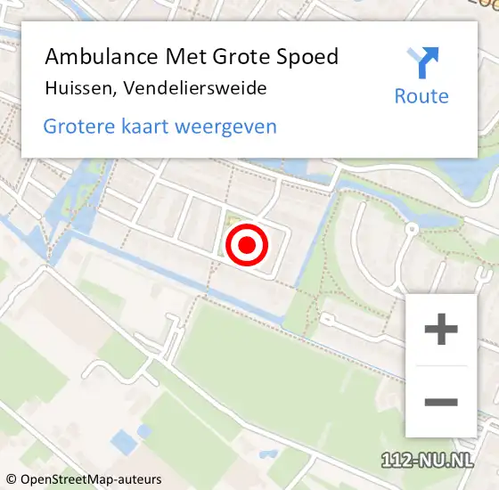 Locatie op kaart van de 112 melding: Ambulance Met Grote Spoed Naar Huissen, Vendeliersweide op 30 november 2017 19:28