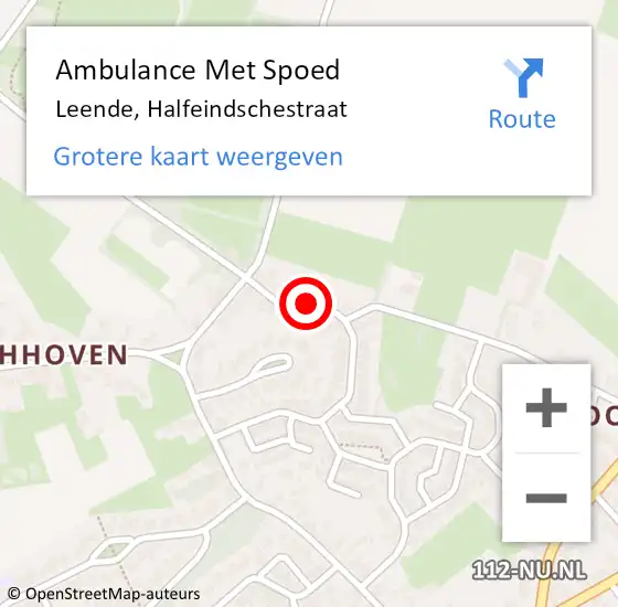 Locatie op kaart van de 112 melding: Ambulance Met Spoed Naar Leende, Halfeindschestraat op 30 november 2017 23:18