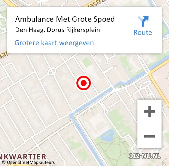 Locatie op kaart van de 112 melding: Ambulance Met Grote Spoed Naar Den Haag, Dorus Rijkersplein op 1 december 2017 02:03
