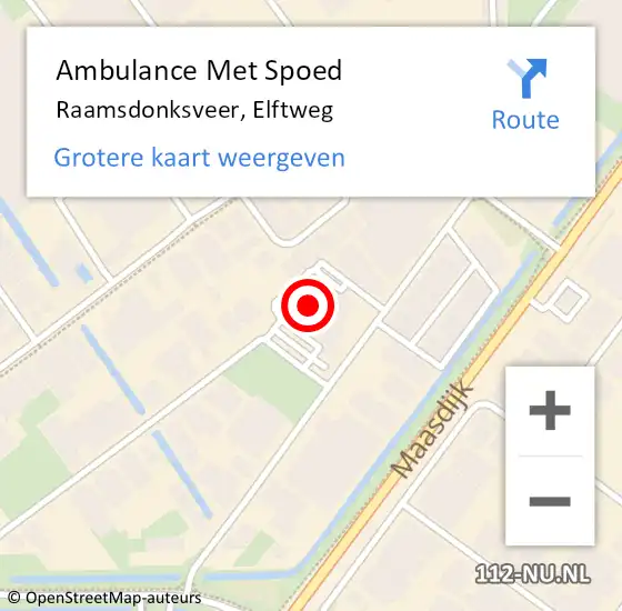 Locatie op kaart van de 112 melding: Ambulance Met Spoed Naar Raamsdonksveer, Elftweg op 1 december 2017 12:05