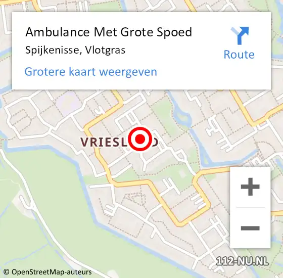 Locatie op kaart van de 112 melding: Ambulance Met Grote Spoed Naar Spijkenisse, Vlotgras op 1 december 2017 13:19
