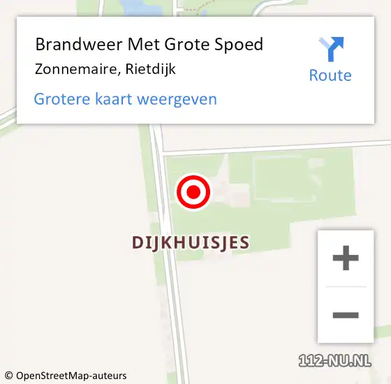 Locatie op kaart van de 112 melding: Brandweer Met Grote Spoed Naar Zonnemaire, Rietdijk op 1 december 2017 13:45