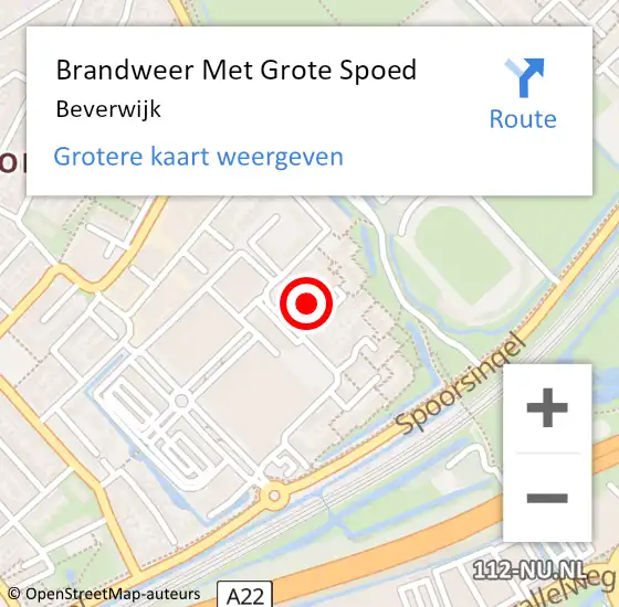 Locatie op kaart van de 112 melding: Brandweer Met Grote Spoed Naar Beverwijk op 1 december 2017 15:45