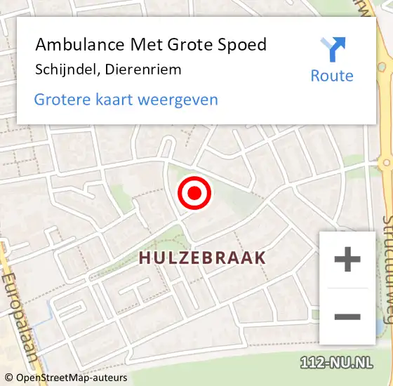 Locatie op kaart van de 112 melding: Ambulance Met Grote Spoed Naar Schijndel, Dierenriem op 1 december 2017 21:23