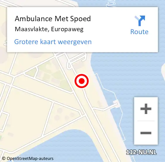 Locatie op kaart van de 112 melding: Ambulance Met Spoed Naar Maasvlakte, Europaweg op 2 december 2017 01:16