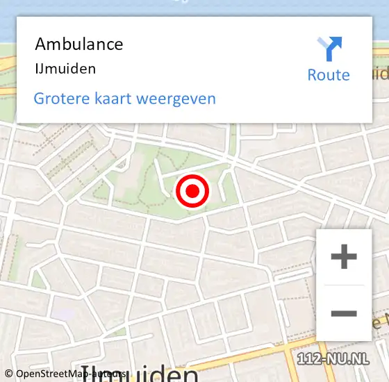 Locatie op kaart van de 112 melding: Ambulance IJmuiden op 2 december 2017 03:27