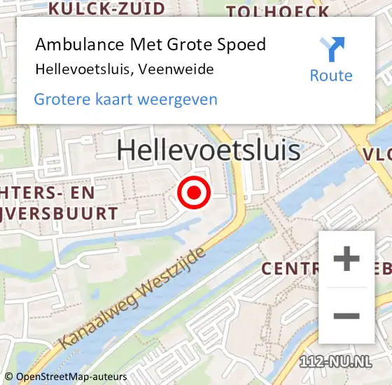 Locatie op kaart van de 112 melding: Ambulance Met Grote Spoed Naar Hellevoetsluis op 2 december 2017 08:17