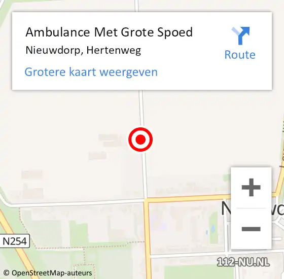 Locatie op kaart van de 112 melding: Ambulance Met Grote Spoed Naar Nieuwdorp, Hertenweg op 2 december 2017 13:34