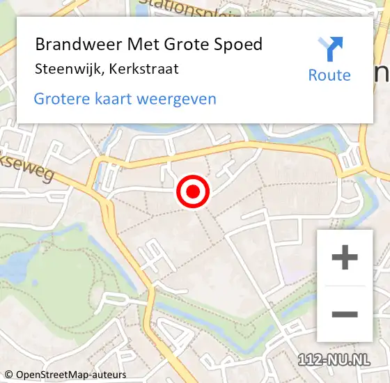Locatie op kaart van de 112 melding: Brandweer Met Grote Spoed Naar Steenwijk, Kerkstraat op 3 december 2017 03:55
