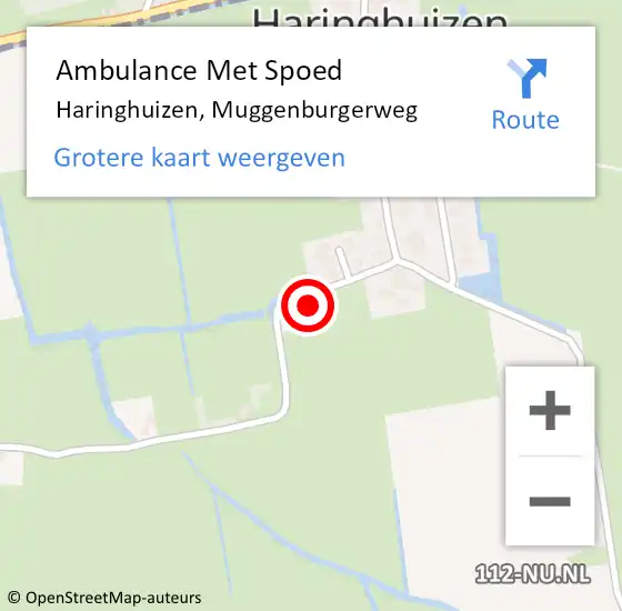 Locatie op kaart van de 112 melding: Ambulance Met Spoed Naar Haringhuizen, Muggenburgerweg op 3 december 2017 15:36