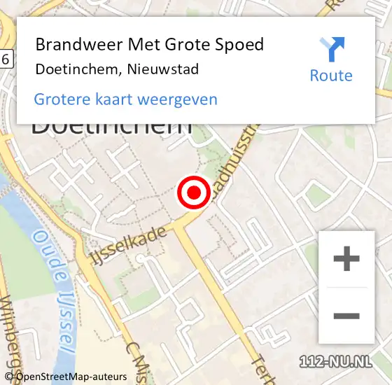 Locatie op kaart van de 112 melding: Brandweer Met Grote Spoed Naar Doetinchem, Nieuwstad op 4 december 2017 13:03