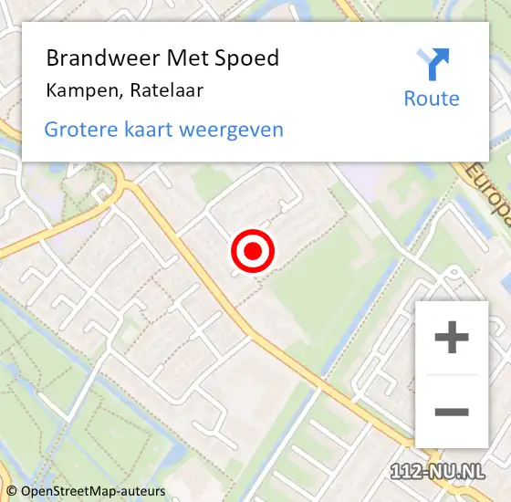 Locatie op kaart van de 112 melding: Brandweer Met Spoed Naar Kampen, Ratelaar op 4 december 2017 16:42