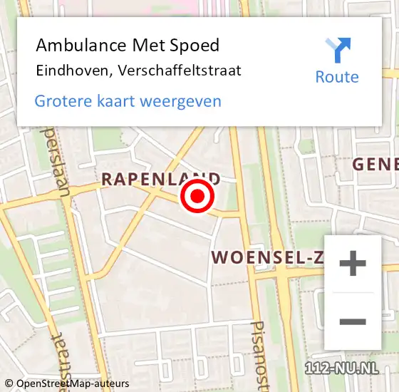 Locatie op kaart van de 112 melding: Ambulance Met Spoed Naar Eindhoven, Verschaffeltstraat op 4 december 2017 17:38