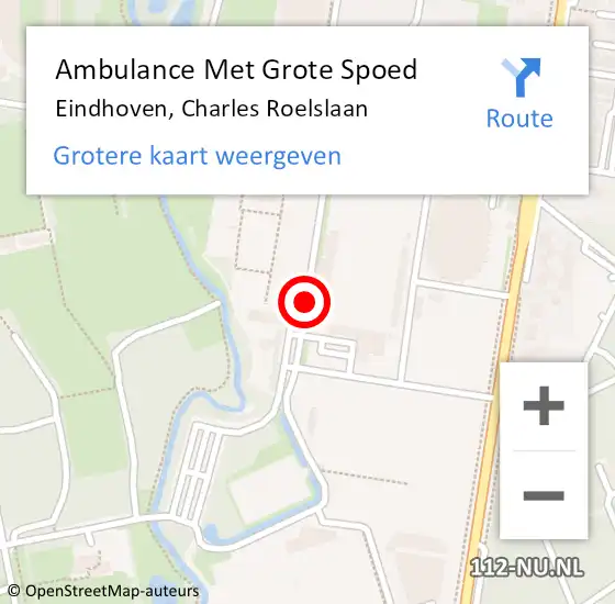 Locatie op kaart van de 112 melding: Ambulance Met Grote Spoed Naar Eindhoven, Charles Roelslaan op 4 december 2017 19:54