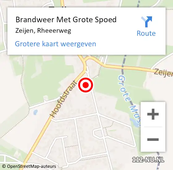 Locatie op kaart van de 112 melding: Brandweer Met Grote Spoed Naar Zeijen, Rheeerweg op 4 december 2017 20:00
