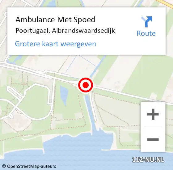 Locatie op kaart van de 112 melding: Ambulance Met Spoed Naar Poortugaal, Albrandswaardsedijk op 5 december 2017 11:24