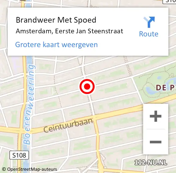 Locatie op kaart van de 112 melding: Brandweer Met Spoed Naar Amsterdam, Eerste Jan Steenstraat op 5 december 2017 15:04